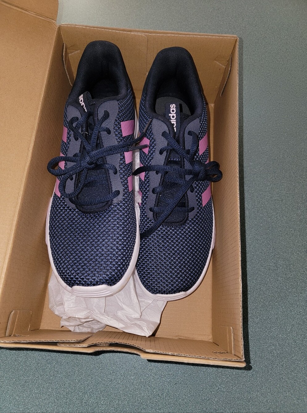 Adidas Racer TR 2.0 K Kids Size 5.5 Running Shoes Navy Pink (Equivalent Women's)